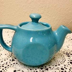 Teapot Ceramic One Cup Aqua Blue  NWT .